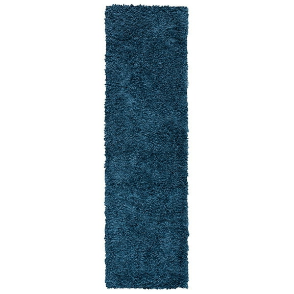 SAFAVIEH August Sophia Solid Plush Shag Area Rug, Navy, 2' x 11'