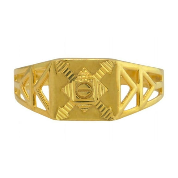 22K Real Certified Fine Yellow Gold Classy X Design Men's Ring