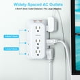 thumbnail image 6 of USB Wall Charger Surge Protector 9 Outlet Extender with 4 USB Charging Ports (2 USB C Outlet) 4 Sided 1050J Power Strip Multi Plug Outlets Wall Adapter Spaced for Home Travel Office, 6 of 10