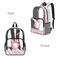 thumbnail image 2 of COEQINE Clear Backpack for School Girls PVC Transparent Backpack for Women Girls, 17 Inch Large See Through Book Bag Heavy Duty Daypack for Casual Sport Beach, Golf Ball Bow Print, 2 of 7