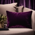 thumbnail image 2 of Plutus Plum Velvet Luxury Throw Pillow, 2 of 6
