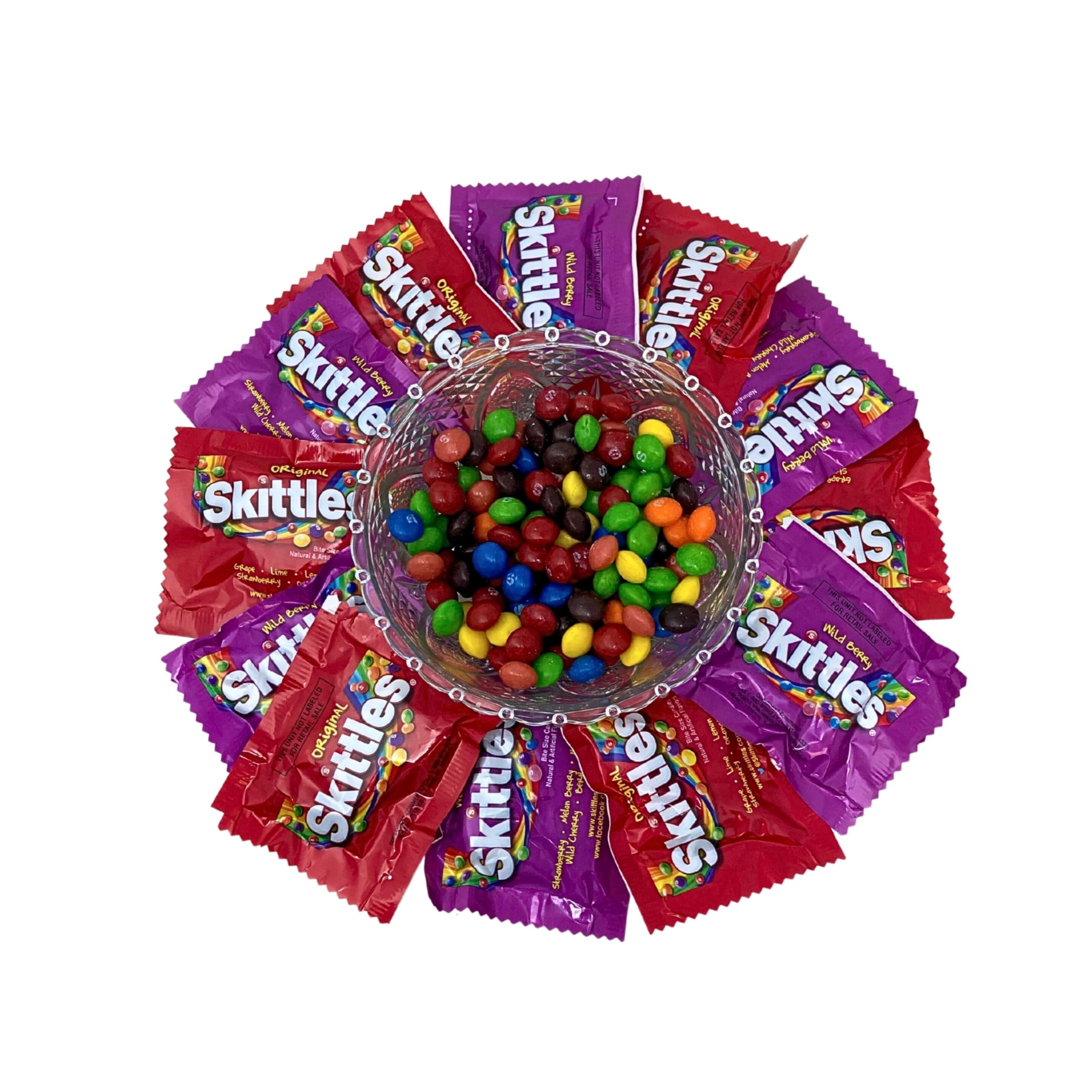 Klub Bulk Skittles Candy Assortment -1lb-Wild Berry & Original Flavor Skittles Candy Coated Fruit Chew Bites Individually Wrapped Mini Packs- Bulk Party Size Variety Pack (16-Oz)