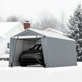 thumbnail image 3 of Costway 10' x 16' Carport Car Canopy Shelter Heavy Duty Outdoor Portable Garage W/Doors, 3 of 8