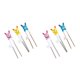 thumbnail image 1 of Yuarrent Palillos de metal Patrón de dibujos animados Niños Acero inoxidable Comedor profesional Utensilio de entrenamiento Prop puntos Vajilla Rosa/Amarillo/Azul 2piezas Yuarrent CBP352433, 1 of 6