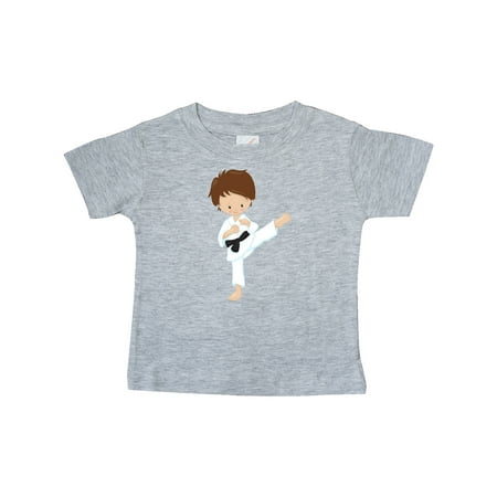 

Inktastic Cute Boy Brown Hair Karate Pose Black Belt Gift Baby Boy T-Shirt