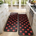 thumbnail image 4 of Kitchen Rugs Sets Of 2,Red Strawberry Plants Black Pattern Anti Fatigue Kitchen Mat Rugs Non Slip Washable,Decorative Kitchen Floor Mats for Kitchen,Sink,Laundry,17"x47"+17"x47", 4 of 5
