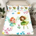 thumbnail image 2 of Feelyou Kawaii Magic Elf Twin Sheet Sets for Kids, Cartoon Flower Floral Twin Fitted Sheet, Dreamy Fairy Tale Flat Sheet, Microfiber Bedroom Decor, 3pcs, 2 of 7