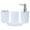 White, variant on Miangastore Bathroom Accessories Set White Plastic Electroplating 1 Set Square Design