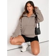 thumbnail image 4 of Sudadera AUTOMET de media cremallera, corta, de felpa, gris, talla M, 4 of 6