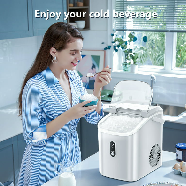 Portable Ice Machine, Nugget Ice Maker Machine with Self-Cleaning,  34Lbs/Day, Ic