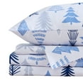 thumbnail image 3 of Market & Place Alpine Printed 100% Cotton Flannel Sheet Set, Full, Blue Forest, 4-Pieces, 3 of 5
