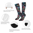 thumbnail image 3 of Xecao Colorful Fish print thigh-high socks, crafted for both men and women with a stretchy, high-opaque design perfect for daily wear, 3 of 6