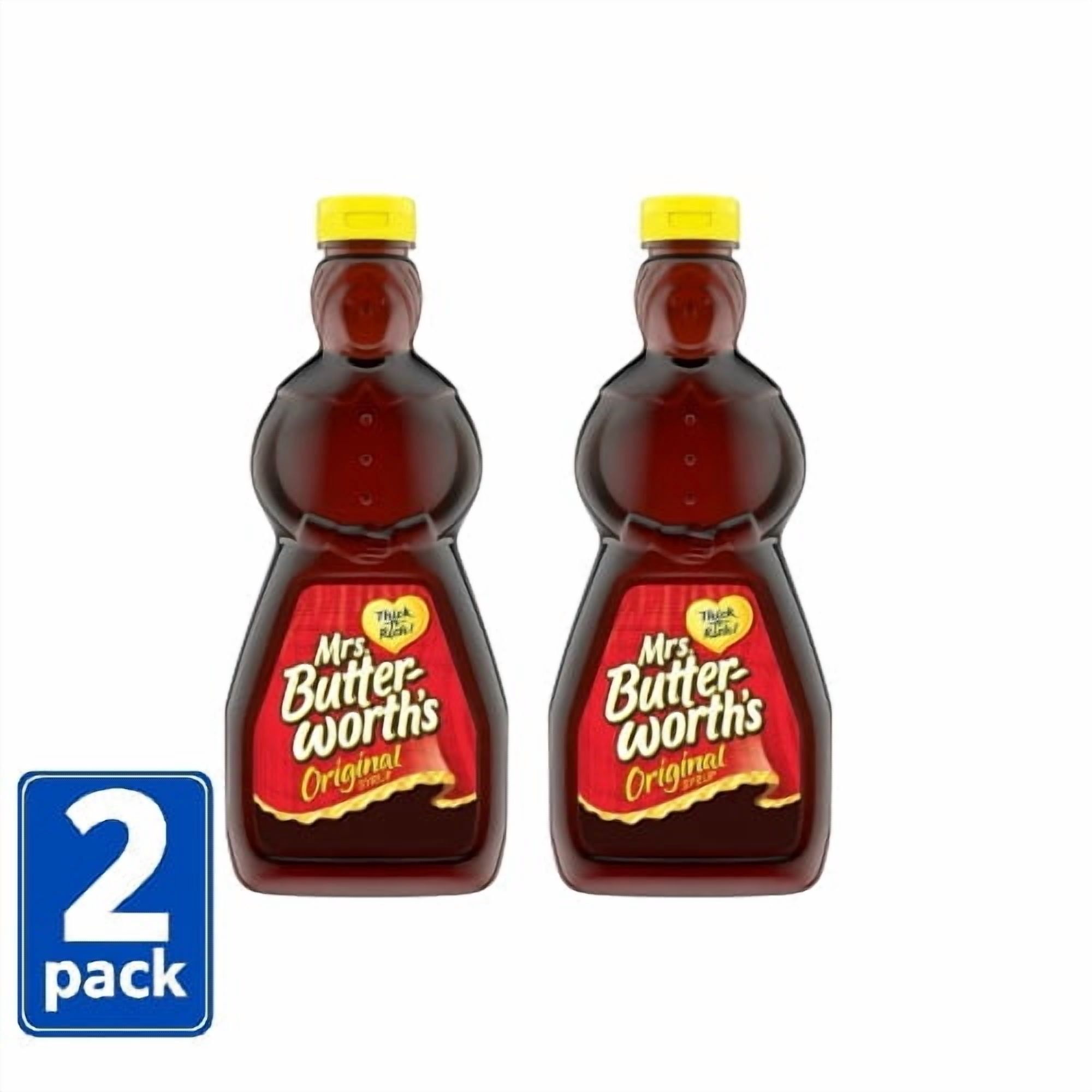 Mrs. Butterworth’s Original Syrup, 2 Pack (24 oz Bottles), Thick & Rich Classic Pancake Syrup