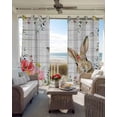 thumbnail image 3 of Bunny Easter Black Out Curtains 72 Inch Long, Light Blocking Drapes with Black Liner, Eucalyptus Spring Floral Farmhouse Wooden Thermal Blackout Curtains for Bedroom Living Room 52"x72" 2 Panels, 3 of 8