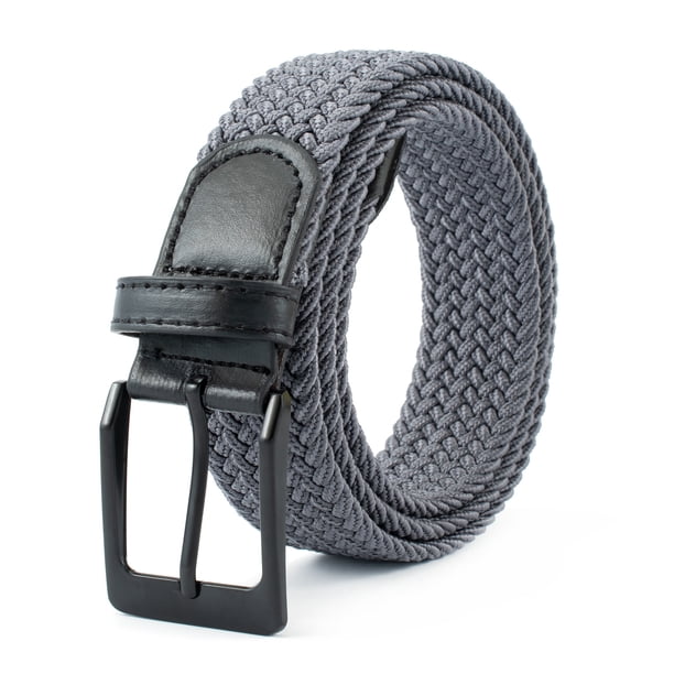 Cinturón elástico para hombre de 105 cm, con hebilla negra y tejido elástico.
