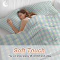 thumbnail image 4 of 3 Piece Blue Green Duvet Cover Set Queen Size,Microfiber Comforter/Quilt Cover with Corner Ties and 2 Pillowcases,Grid Checkered Plaid Gingham Lattice Trellis All Season Bedding with Zipper Closure, 4 of 8