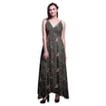 thumbnail image 1 of Bimba Robe Longue à Imprimé Floral pour Femmes, Bretelles Spaghetti, Col en V, Maxi, Tenue de Plage - Petit, 1 of 5