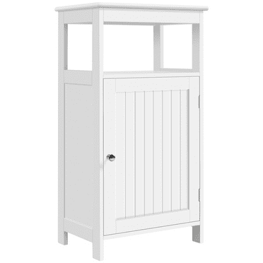 Renwick 4-Tier Free standing Storage Cabinet with Single Door and Adjustable Shelf for Bathroom Home, White
