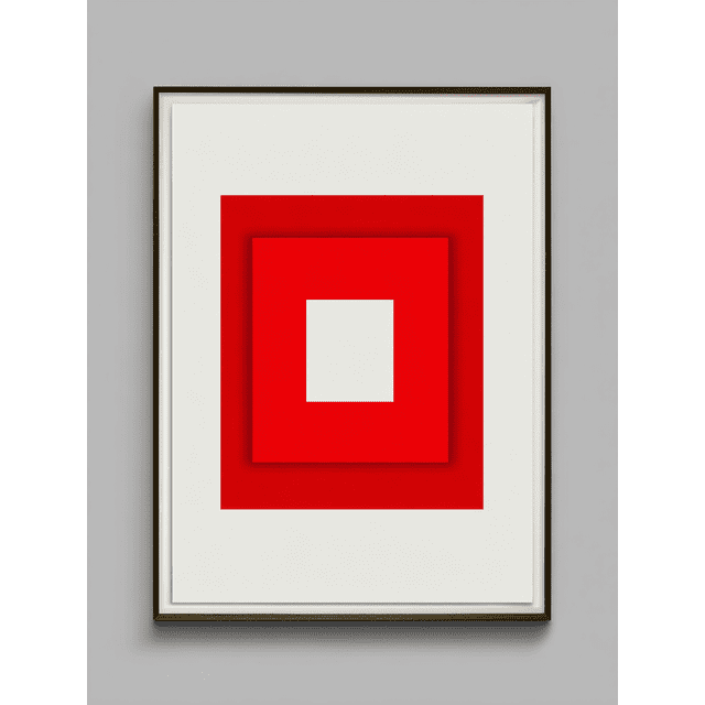 Abstract Red Square Canvas Wall Art 15.75x11.81 Inches