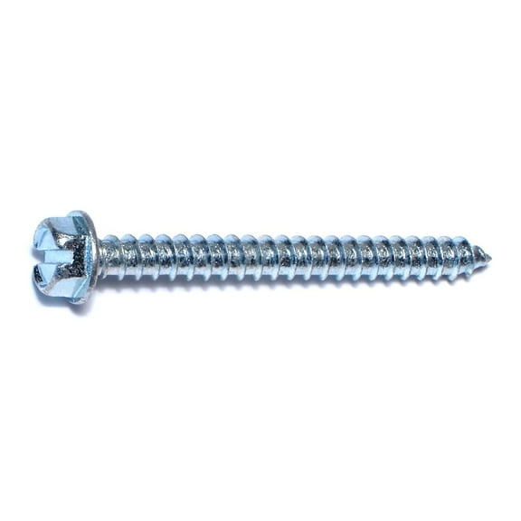 #14 x 2-1/2" Zinc Plated Steel Slotted Hex Washer Head Sheet Metal Screws SMSHWS-134