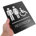 thumbnail image 3 of Shisuyan Gender Neutral Toilet Sign Disabled Wheelchair Simple Sign Restroom Sign For Door, 3 of 9