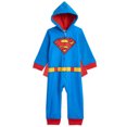 thumbnail image 2 of DC Comics Justice League Batman Toddler Boys Fleece Zip Up Pajama Coverall and Cape Batman Black 4T, 2 of 3