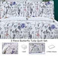 thumbnail image 2 of Beartech Floral Quilt Set Queen Size Mauve Tulip Butterfly Quilt Lightweight Reversible Microfiber Bedspread Coverlet Bedding Set, 2 of 7