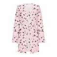 thumbnail image 2 of Women Winter Warm Robes Short Lightweight Nightgown Soft Knit Sleepwear Casual Bathrobe Ladies Loungewear New Bath Robes for Women Lightweight Style B-1 Pinky XL, 2 of 6