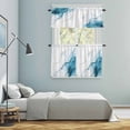 thumbnail image 5 of Marble Blue Kitchen Curtains Sets for Windows 24 Inch Length, Gold White Modern Gradient Ocean Wavy Ripple Rod Pocket Window Treatments Tier Curtains and Valances Set for Bedroom/Bathroom, 5 of 8