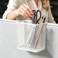 thumbnail image 4 of Mesh Hanging Pen Cup, Detachable Office Cubicle Wall Mount Pen Holder, Metal Mesh Desk Organizer Caddy for Pens, Scissors, Makeup Brushes & Small Accessories 3.54*2.17*3.74 Inch, 4 of 6