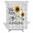 thumbnail image 2 of Farmhouses Sunflowers Shower Curtain for Bathroom Decor, You Are My Sunshine Grey Wood Grain Waterproof Fabric Shower Curtain, 72"x78" Set with 12 Hooks, 2 of 9
