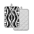 thumbnail image 2 of Pot Holders Set of 2 Heat Resistant 338℉ Kitchen Oven Gloves Potholder Cooking Baking Microwave Mitts Balck and White Pattern, 2 of 7