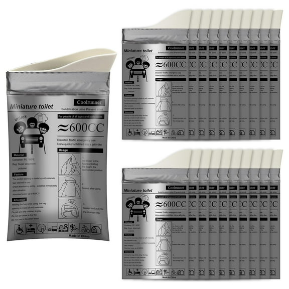 Disposable Urine Bags, 16 32 56 72 Pack Camping Pee Bags for Men Women, Disposable Urinals Vomit Bags for Travel Urinal Toilet Traffic Jam Emergency Portable Toilet for Kids, Patient - GRAY-56P