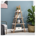 thumbnail image 4 of Solid bamboo wood "A" frame ladder display bookshelf White + MDF, 4 of 8