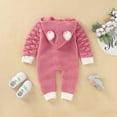 thumbnail image 6 of Fjofpr Baby Boy Clothes Winter Baby Boy Clothes 12-18 Months Baby Boy Clothes Clearance Newborn Baby Girls Boys Winter Warm Knit Outwear Sweater Hooded Romper Jumpsuit（0-24M）, 6 of 9