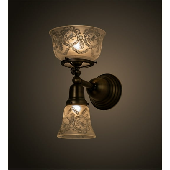 Meyda Tiffany 50755 7" Wide 2 Light Double Sconce - Brass