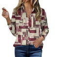 thumbnail image 4 of FNFYFH Womens Botton Down Shirt Long Sleeve Vintage Graphic Shirts Wrinkle Free Collared Blouses Casual Office Work Tops, 4 of 5