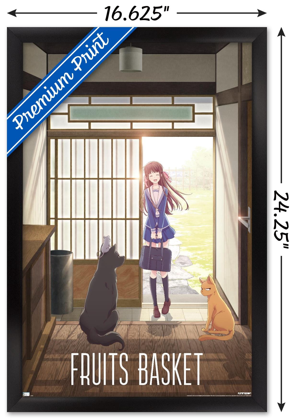Fruits Basket - Teaser Animals Wall Poster, 14.725" x 22.375" Framed