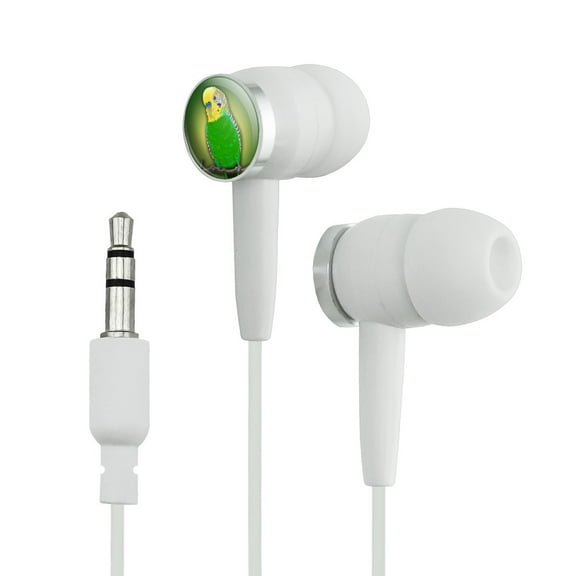 Green Parakeet Budgie Bird Novelty In-Ear Earbud Headphones