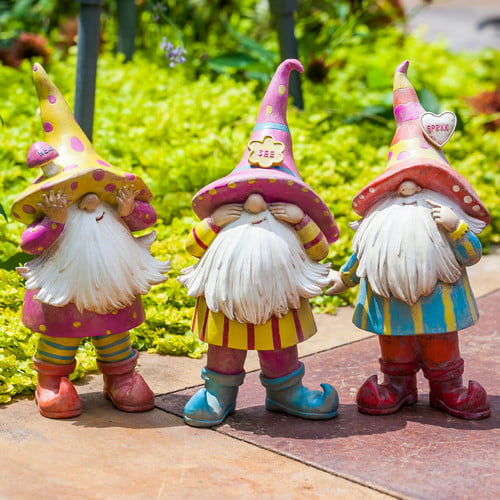 Evergreen New Creative Hear See Speak No Evil Whimsical Gnome