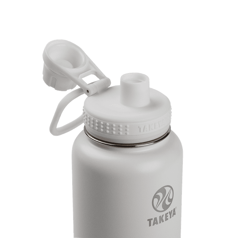 Takeya Actives Stainless Steel Bottle with Insulated Spout Lid, Arctic White, 32 oz