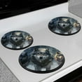 thumbnail image 2 of BaHomeck Electric Stove Burner Covers Set of 4,Round Metal Gas Stove Burner Covers 8 Inch and 10 Inch,Kitchen Decor,Wolves Walking In The Snow, 2 of 2