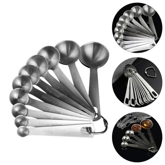 ELAYARD 10-Piece Stainless Steel Measuring Spoons Set for Baking and Cooking, Kitchen Utensils for Home Cooks