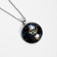 thumbnail image 4 of Owl Glass Circular Pendant Necklace - Women's Jewelry, 4 of 5