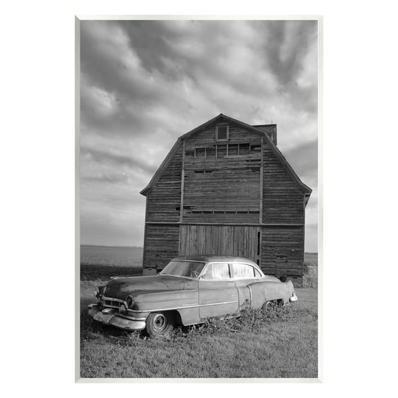 Stupell Industries Vintage Car & Barn Transportation Photography Unframed Art Print Wall Art, 10 x 15