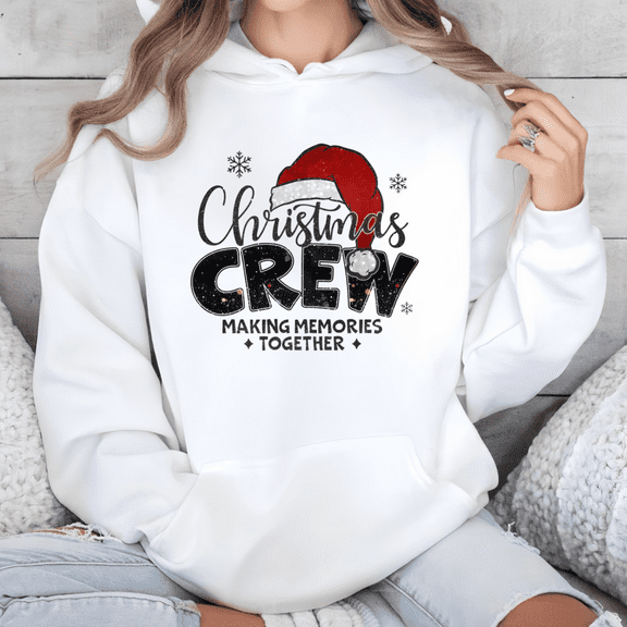 Women Family Christmas Making Memories Graphic Tee T Shirt Top for Holidays Hooded long-sleeved White,S-2XL