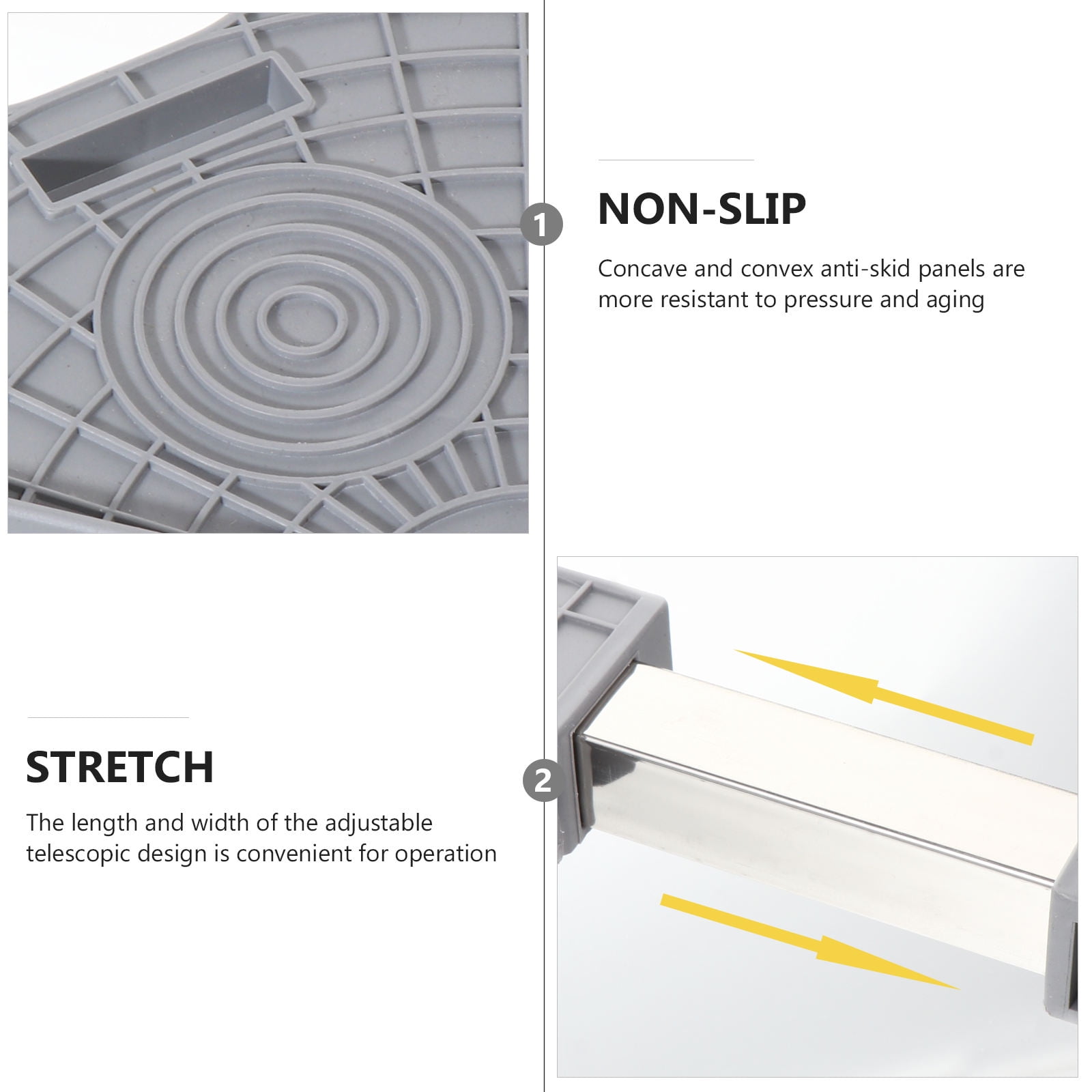 CRILSTYLEO Adjustable Grey Appliance Base Stand for Washing Machines and Refrigerators, Plastic Support with High Weight Capacity