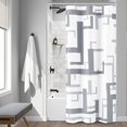 thumbnail image 6 of Stall Fabric Shower Curtain, 36x72 Inches Small Geometric Cloth Shower Curtain Set with 6 Plastic Hooks, Narrow Modern Walk in Neutral Simple Polyester Shower Curtains for Bathroom, Grey/Gray, 6 of 6