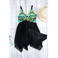 thumbnail image 1 of ABPHQTO Conjunto de tankini con dobladillo de pañuelo verde para mujer, 1 of 5