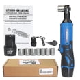 thumbnail image 4 of Mistaha 12V Cordless Electric Ratchet Wrench Kit with LED Light - High Torque Power Tool for Nuts and Bolts, Ergonomic Design, Forward/Reverse Switch, 2 Batteries & Fast Charger Included, 7 Sockets,, 4 of 5